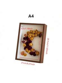 SHEIN 1 pièce Cadre photo en bois transparent Plexiglas profondeur de 3 cm Cadre creux Décoration maison DIY 6 pouces/8 pouces/A4 Cadre photo