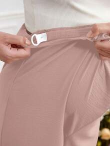 SHEIN Maternity Casual Versatile Commute Solid Color Wide Leg Pants