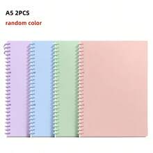 SHEIN 1PC 2PCS 4PCS A4 A5 B5 Spiral Notebook Set - 60 Sheet Coil Bound Writing Notebooks In 4 Colors For School Office Journaling, Teacher's Day Graduation Gift - Multicolor - View 10