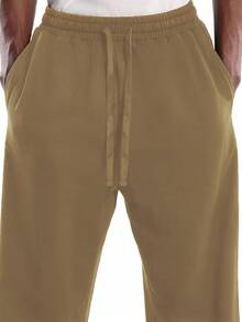 SUMWON 男士运动裤，灰色，舒适宽松版型 | 纯棉材质 | 休闲风格 | 适合日常穿着和运动 | 弹性腰带，穿着舒适 - 卡其色 - 查看 2