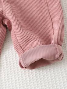 Cozy Pixies Pantaloni casual e comodi in velluto a coste rosa per bambina, con design semplice e motivo carino, adatti per uso interno, esterno, quotidiano, sport, gioco, festa, Natale, autunno/inverno