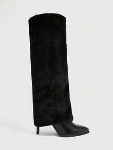 CUCCOO SZL Cuccoo Pointed Toe High Shaft Slim Heel Over-The-Knee Boots, Sexy Lady Rider Boots For Women - Black - View 6