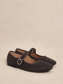 Rosivie Retro Buckle Decor Flat Shoes, Versatile & Elegant, Suitable For Spring/Summer, Grey For Christmas - Coffee Brown - View 3