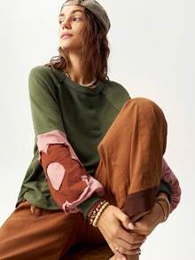 Bohemela 秋冬大码女式休闲复古宽松圆领长袖运动衫 - 彩色 - 查看 9