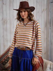 LanaWest 女士度假休闲多色条纹套头衫 - 彩色 - 查看 3