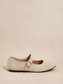 Rosivie Retro Buckle Decor Flat Shoes, Versatile & Elegant, Suitable For Spring/Summer, Grey - Apricot - View 6