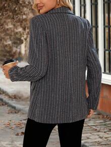 EMERY ROSE Blazer da donna con doppio petto e bavero, manica lunga, di moda per l'autunno/inverno