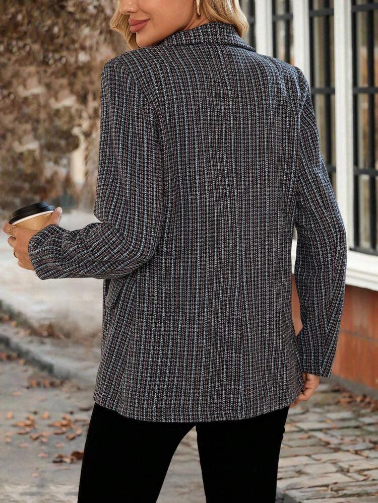 Women's Double-Breasted Lapel Long Sleeve Fashion Blazer In Fall/Winter