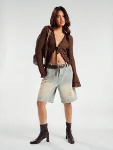 Solezae Most Wanted Women's Angled Block Heel Sock Fit Vegan Leather Chocolate Square Toe Booties-Sleek,Calf-Hugging Fit And Modern Silhouette For Elevated Everyday Or Night-Out Style - Chocolate Brown - View 2