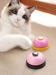 1pc Cat & Dog Training Bell, Pet Paw Print Doorbell, Teddy Puppy Feeding Bell, Dog Interactive Toys Foot-Operated Bells - Multicolor - View 3