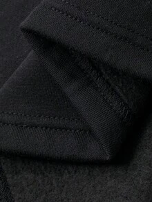 DAZY 女士休闲宽松字母印花长袖运动衫，街头风格韩国时尚秋冬 - 黑色 - 查看 10