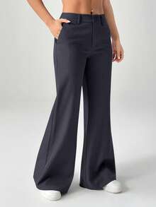 SHEIN PETITE New Style Autumn Winter Low-Waist Casual Personalized Suit Trousers - Dark Grey - View 7