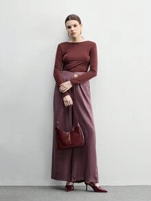 CUCCOO BIZCHIC 勃艮第女士高跟鞋，性感细高跟尖头鞋，适合户外、通勤、派对、宴会 - 酒紅色 - 查看 10
