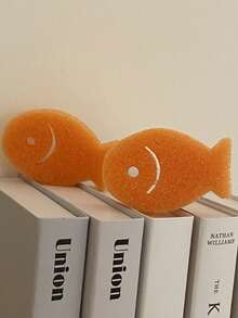 Zazumi 1pc/4pcs Fish Sponge Scrubber - Kitchen And Bathroom Cleaning Pad For Dishes, Pots And Pans And Household Surfaces, Stylish And Durable Scrubbing Pad