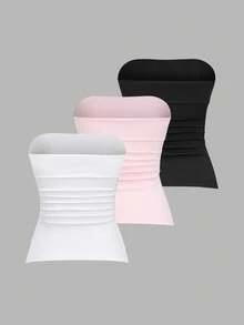 Sweetra Petite Áo cánh không tay xẻ tà viền nhún thanh lịch, Bộ đồ công sở nhỏ nhắn, Mùa thu - Đỏ và trắng - Xem 2