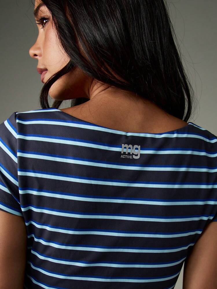 MISSGUIDED Combinaison sans couture pour le sport, short, encolure carrée, rayée. Combi-short de yoga d'été, tenue de détente, exercice, fitness, vêtement d'activité, body d'entraînement