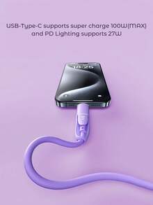 JMMO 4in1 66W/100W(MAX)/27W Fast Charging Cable, Iphone Charger Cable, Silicone Charging Cable,Universal Compatibility With IPhone/Android/Type-C & Micro USB Devices Portable Charger For IPhone Portable Charger,Charging Cable Compatible With Iphone 16/15/14/13/12/11/ S24/S23/S22/S21, Vivo,Compatible With Samsung,Universal Efficient Charging Adapter