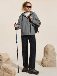 Easithlete 女士纯色连帽户外雨衣