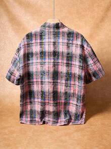 Manfinity Roghcode Men's Plaid Short Sleeve Shirt, Young Style - Multicolor - View 2