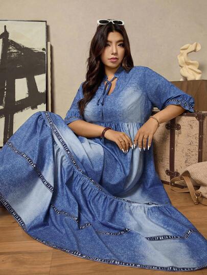 Zelara Plus Size Denim Effect Print Long Dress Winter Clothes Fall Clothes For Women Elegant Dresses For Women Casual Dresses For Women Office Outfits For Women,Suitable For Daily Wear, Holiday Elegant Outfits,Office Siren Style Outfits Kurta Set Women Denim Sets For Women Curve Blue Dress Denim Dress Denim Plus Size Dress Cozy Fall And Winter Clothes For Women Long Dress Maxi Dress For Women Autumn/Winter Fall Clothes For Women Winter Clothes For Women Christmas Clothes For Women Women Casual Daily Wear, Business Casual Woman Business Casual Dress Women'S Elegant Dress, Party Dress, Outing Dress, Commuter Jackets Women'S Vintage-Style Dress, Stylish And Exquisite Dress, Metal Button Dress, High-Quality Dress, High-Quality Women'S Dress, Business Dress, Party Dress, Everyday Dress.