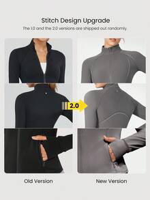 GLOWMODE FeatherFit™ Slim-It Streamline Performance Secure Pockets Zip Up Long Sleeve Jacket Low Impact Yoga Daily Fall