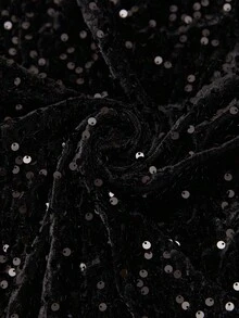 Aveloria Rosie Autumn/Winter New Black Velvet Sequin V-Neck Sexy Evening Dress, High-End Luxurious Long A-Line Flared Maxi Dress, Off-Shoulder Banquet Gown, Elegant Lady Birthday Party Dress, Suitable For Commute, Formal Occasions, Adult Ceremony