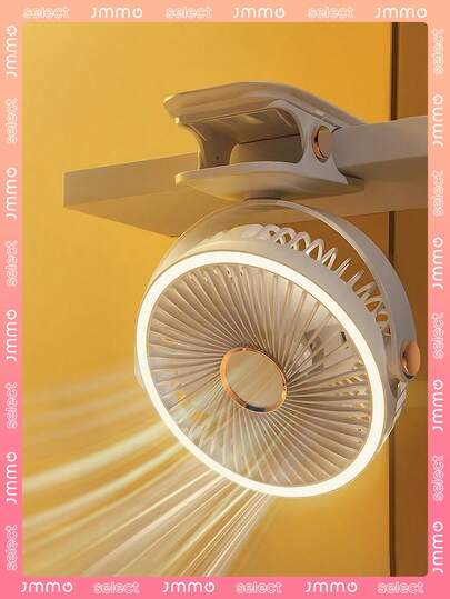 JMMO USB Charging Mini Desktop Fan With Light And Clamp For Home And Office