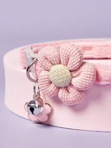 Zazumi 1 chiếc vòng cổ cho thú cưng trang trí hoa có mặt dây chuyền, thích hợp cho mèo/chó nhỏ, dùng để trang trí và kéo. - Bột - Xem 3