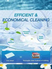 SHEIN 1SET 30/60/90/120/480PCS  Laundry Detergent Sheets Powerful Stain Remover For Underwear Clothing Cleaning Bubble Paper