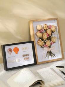 SHEIN 1 pièce Cadre photo en bois transparent Plexiglas profondeur de 3 cm Cadre creux Décoration maison DIY 6 pouces/8 pouces/A4 Cadre photo