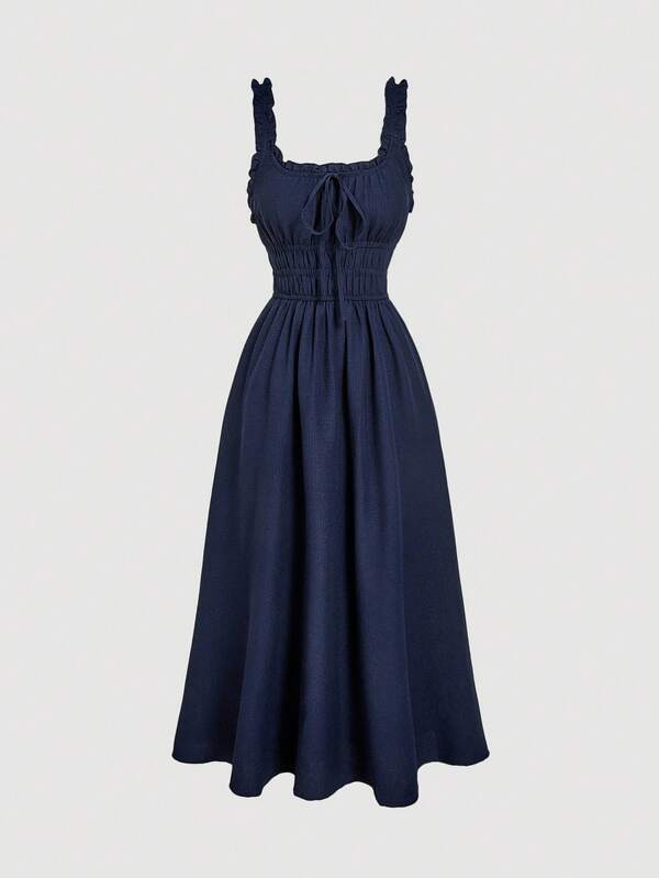 SHEIN MOD 女士优雅纯色无袖连衣裙，夏季