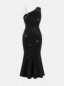 Tween Girls Elegant Sequin Embellished Snug Fit Mermaid Dress, Black, Suitable For Parties And Christmas - Black - View 7