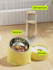 1 套二合一宠物双碗和自动饮水瓶，让您的宠物保持水分充足！