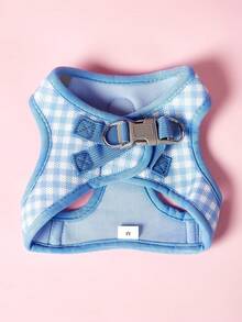 PETSIN 1 件节日格纹猫背带：透气涤纶，带金属扣和反光带，适合散步 - 彩色 - 查看 2