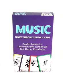 SHEIN 50-Piece High-Quality Music Flashcards Set, Suitable For Beginner Musicians, Music Reading And Terminology Study, Ideal For Adult Piano Learners, Piano Study Note Cards, Great For Educators To Use