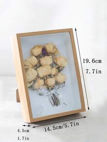 SHEIN The Dried Flower Photo Frame, DIY 3D Hollow Wooden Specimen Frame, And Model Display Stand Picture Frame Are Practical And Decorative Items, Ideal For Personal Use Or As Creative Gifts.