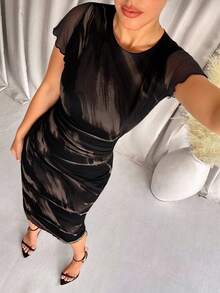 Lavishia 女士时尚印花短袖连衣裙，春夏 - 彩色 - 查看 5