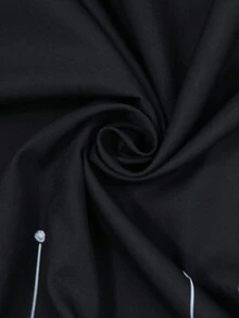 EMERY ROSE Áo cánh tay raglan cổ chữ V, dáng rộng, sáng bóng, thường ngày cho nữ - màu đen - Xem 7