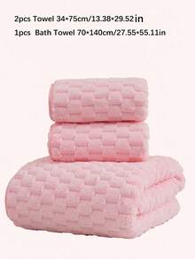 SHEIN 1/2 PCS Ultra Soft Coral Fleece Microfiber Bath Towels Lightweight Quick Dry Highly Absorbent Bathroom Towels For Home Hotel Gym Spa Travel Beach Yoga