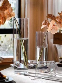 亚克力透明圆柱花瓶套装，高落地花瓶，不易碎塑料花瓶，适用于客厅、书桌、婚礼中心花束装饰，尺寸多样 - 無色 - 查看 6