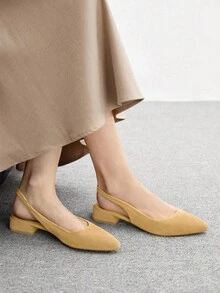 CUCCOO BIZCHIC Giày sandal đế bệt mũi nhọn thường ngày Cuccoo dành cho nữ - màu nâu - Xem 3