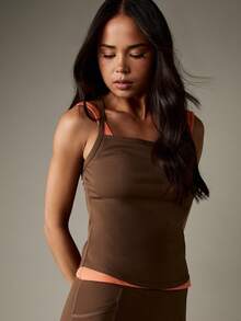 MISSGUIDED Débardeur double couche de sport avec bordure de couleur contrastée pour un mode de vie actif et les entraînements - Multicolore - Voir 3