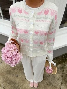 Sunnyshic Áo khoác cardigan màu pastel đa năng thường ngày dành cho nữ - Nhiều màu - Xem 5