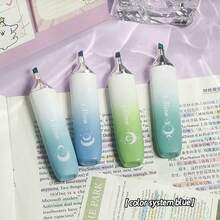 4 Piezas/Set Resaltador con Protección Visual de Color Degradado, Bolígrafo Marcador para Estudiantes, Bolígrafo de Colores para Planificador, Resaltador de Punta Ancha de Gran Capacidad, Vuelta a Clases. - Multicolor - Ver 10