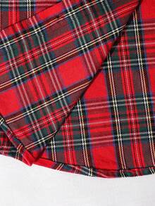 SHEIN Tween-Jungen Lässiges, rot kariertes Weihnachtshemd mit durchgehendem Reißverschluss und Kapuze, langärmlig, geeignet für Weihnachten, Weihnachtsfeiern, Schule, Outdoor, Sport, Versammlungen im Herbst und Winter - Rot - Übersicht 6