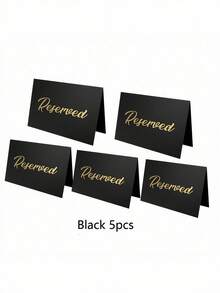 10-Pack Deluxe Golden Reserved Table Signs - Double-Sided, No-Electricity-Needed,Black Simple Golden Stamping Cards Easy-To-Use Paper Signage For Weddings, Parties, Restaurants, Banquets, And Special Events - For Reserving Tables With Elegance And Style - Multicolor - View 9