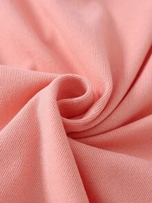 少女粉色圆领长袖和裤子针织舒适柔软弹力面料心形印花设计时尚休闲两件套家居服套装 - 粉色 - 查看 4