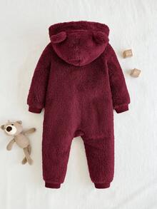 Cozy Pixies Baby Boy Cartoon Rabbit Ear Hooded Thickened Jumpsuit Fall Winter