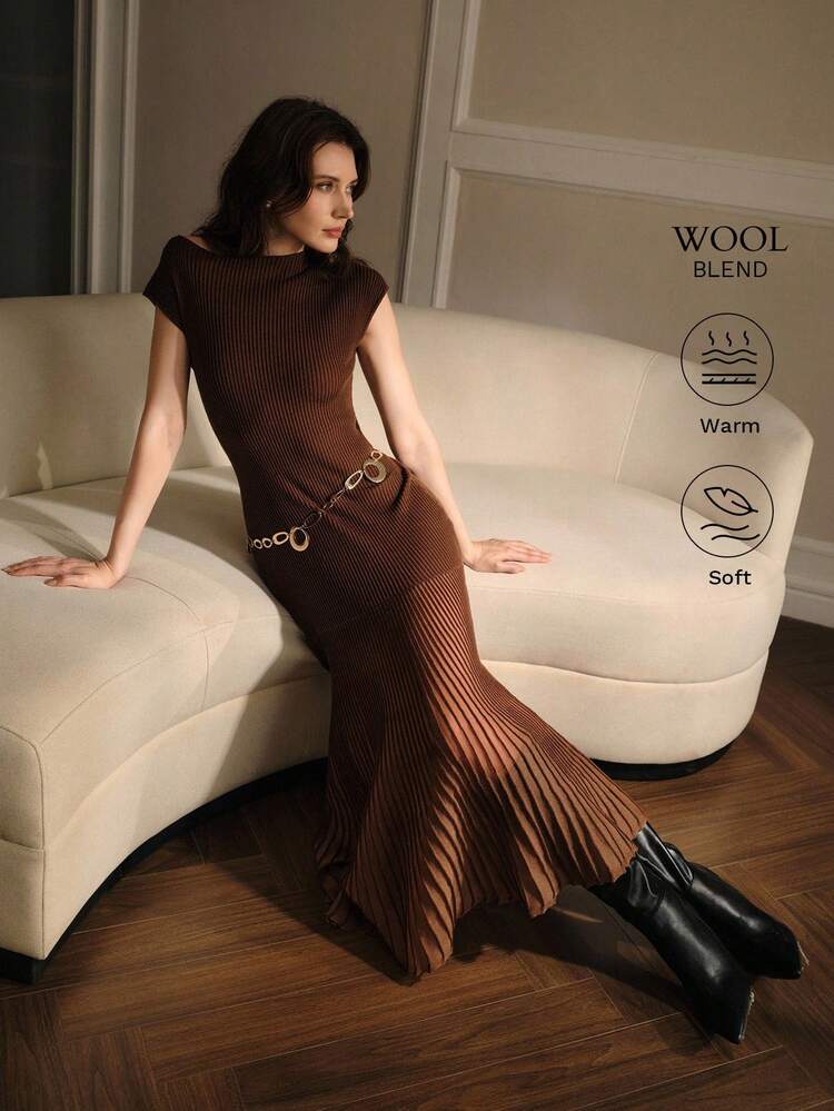 WOMEN'S ELEGANT FISH TAIL KNITTED SWEATER DRESS