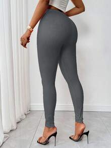 EMERY ROSE 2 件女式秋冬羊毛长袖 A 字型 T 恤和紧身裤套装，随机印花 - 彩色 - 查看 4